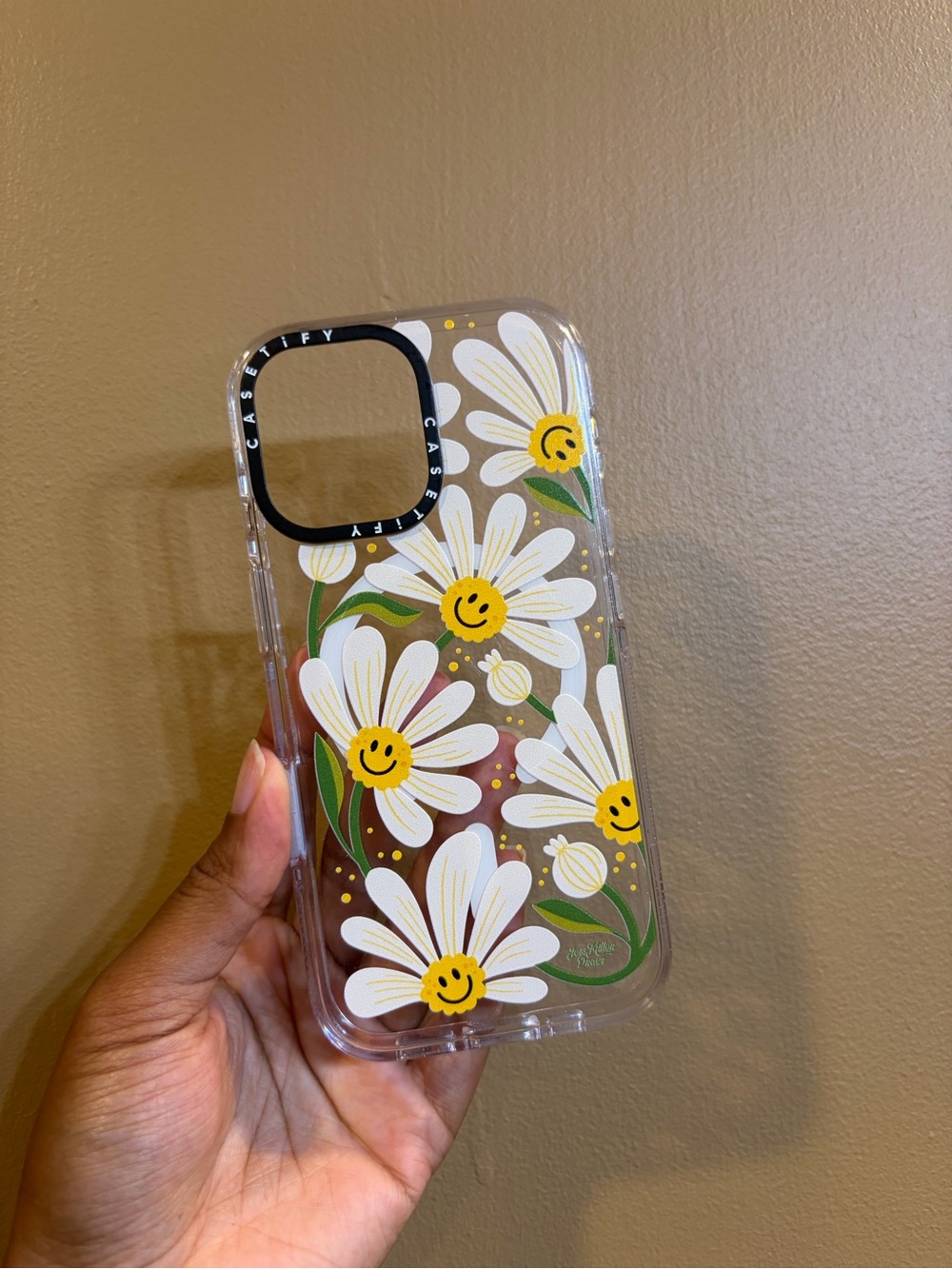 Casetify Clear Daisy Smile Phone Case - White & Yellow